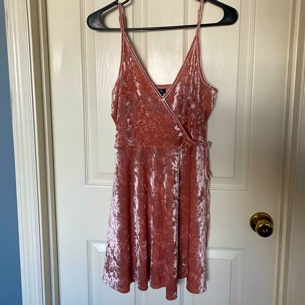 Velvet faux Wrap Skater Dress